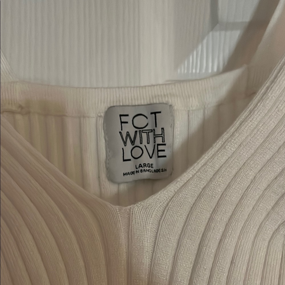 White Ribbed Dress - Picture 2 of 3